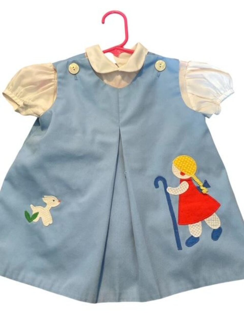 Vintage Sylvia Whyte for Neiman Marcus Baby Blue Dress Mary Had a Little Lamb 3T